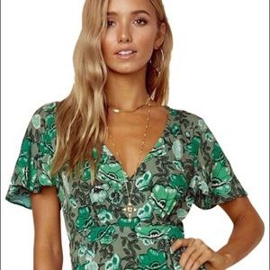 Spell and the Gypsy Winona mini dress in Ivy green